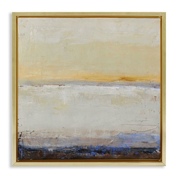 Sweeping Subtle Horizon Gold Framed Floater Canvas Wall Art, design by Design Fabrikken