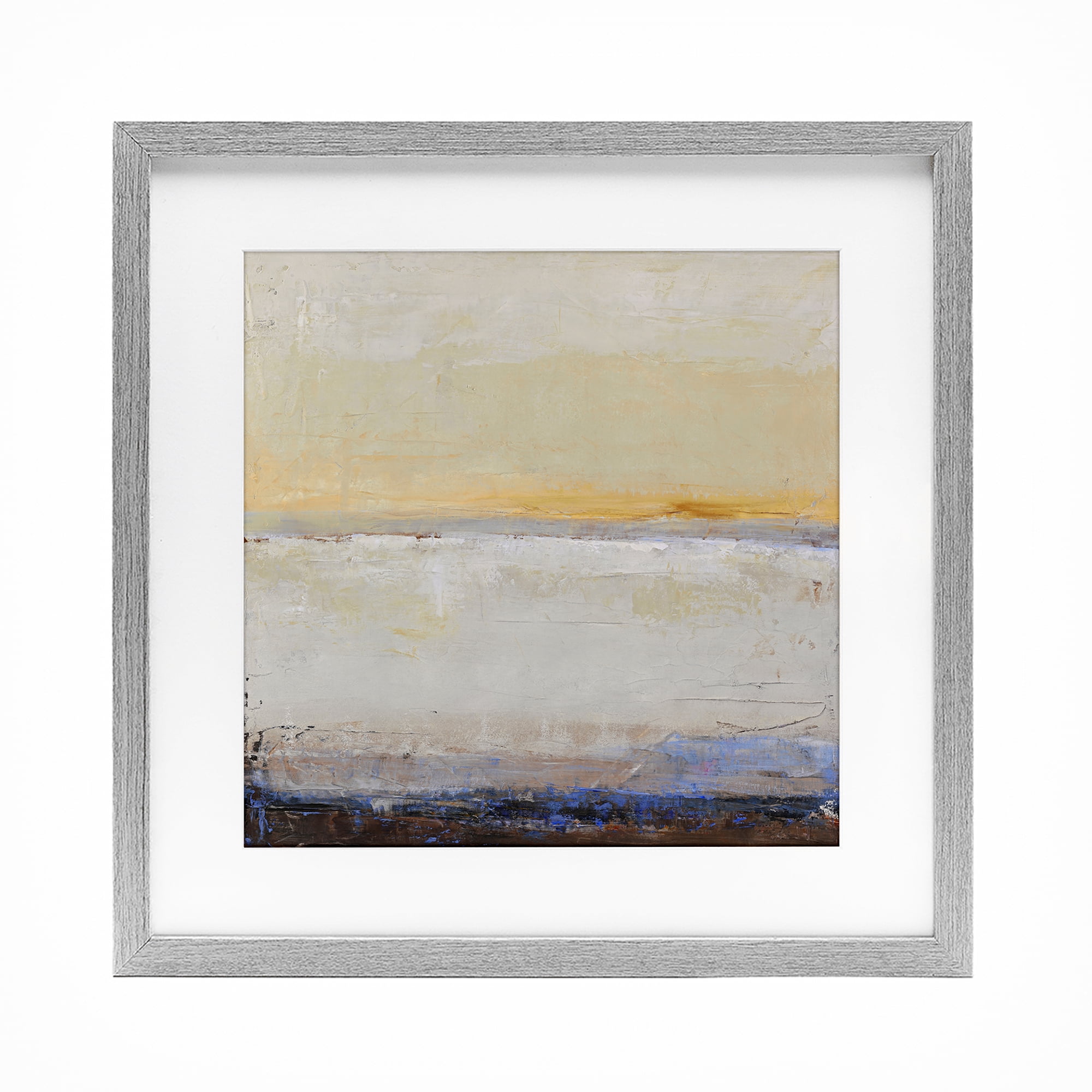 Sweeping Subtle Horizon Gray Framed Print Under Glass, design by Design Fabrikken