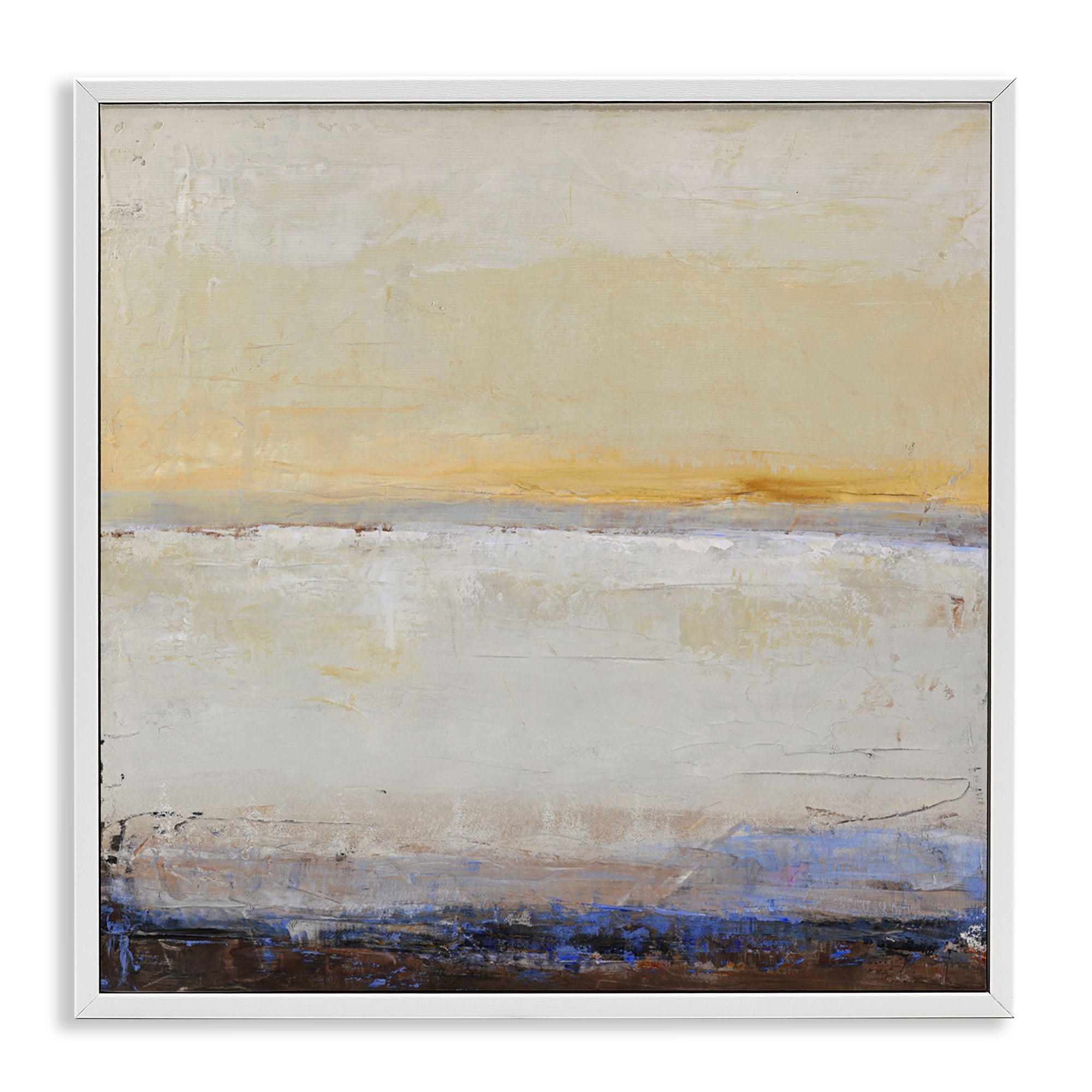 Sweeping Subtle Horizon White Framed Giclee Art, design by Design Fabrikken