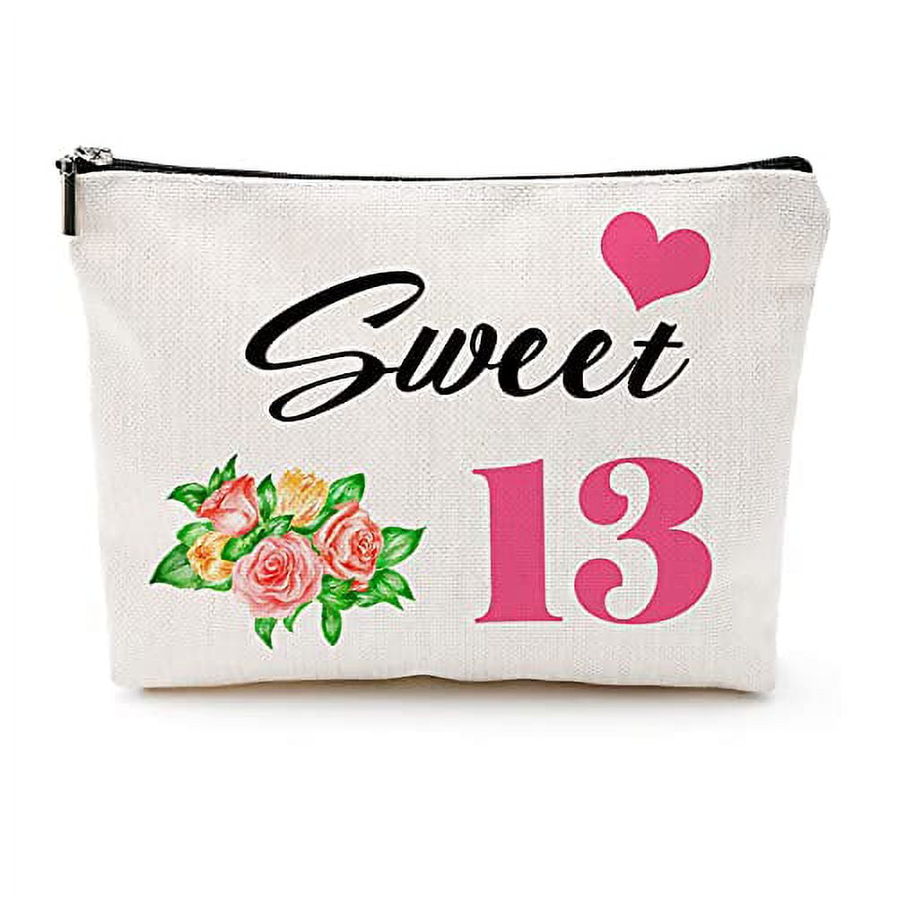Sweet 13 Gifts Happy Birthday Gift for Daughter Makeup Bag 13th