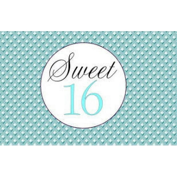 Sweet 16 - 16th Birthday Edible Cake Decoration Photo Image Cake Topper - Teal