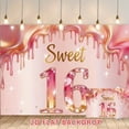 thumbnail image 1 of Sweet 16 Backdrop Pink Gold Dripping Diamond Style Banner for Birthday Party Photo Booth Wall Decor, Perfect for Sweet Sixteen Celebration, Adult Ceremony Banquet, Anniversary Event Decoration Prop, 1 of 6