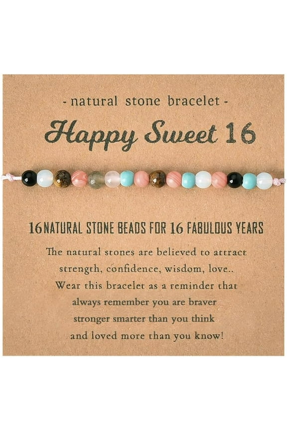 Sweet 16 Beaded Bracelet Gifts for Girls 16th Birthday Gifts for Daughter Granddaughter Gifts for 16 Year Old Girl Birthday Gift Ideas Best Friend Bday Gift for Women Sweet Sixteen Party Favors