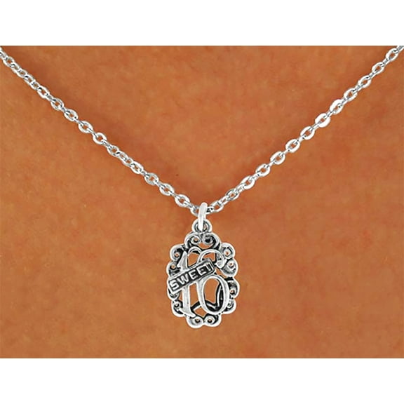 Sweet 16, Beautiful Antique Floral Charm, Sold Sterling Silver 18 Inch Chain, Charm Is Not Sterling Silver. No Nickel, Lead, Or Cadmium In The Metal. 2023
