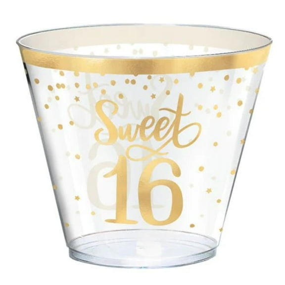 "Sweet 16" Birthday Clear Plastic Party Tumblers 9 Oz, 30 Ct.