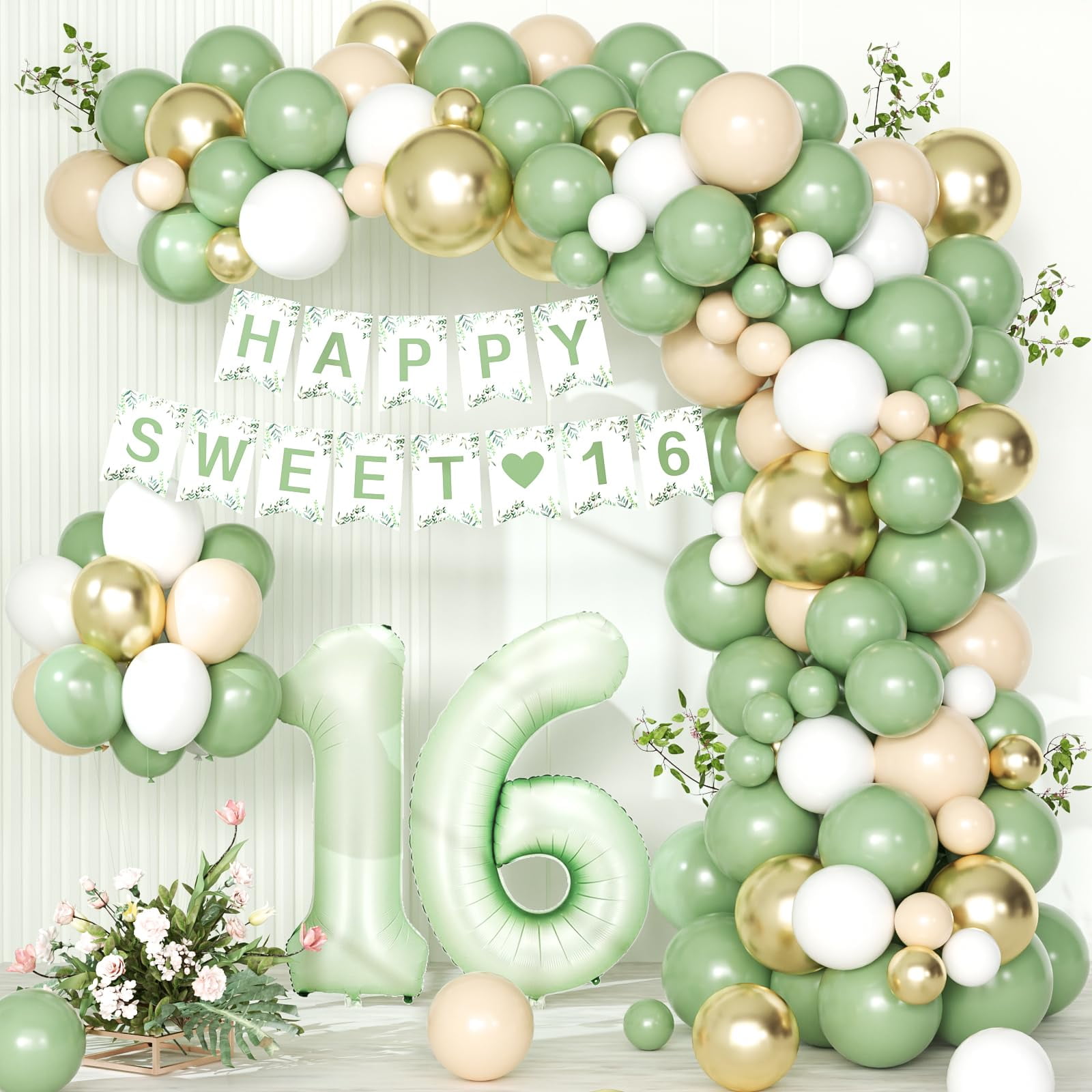 sweet-16-birthday-decorations-balloon-garland-arch-kitsweet-16-balloons