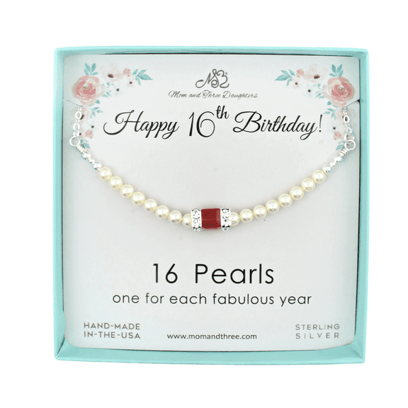 Sweet 16 Birthday Gift. January Birthstone Necklace for Her. Perfect Sixteenth Birthday Present. Sterling Silver Chain. Gifts for Her