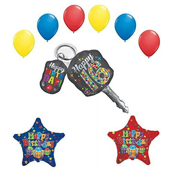 Sweet 16 Birthday Party Supplies Car Keys Balloon Bouquet Decorations