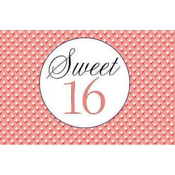 Sweet 16 Edible Cake Decoration Photo Image Cake Topper - Coral Peach