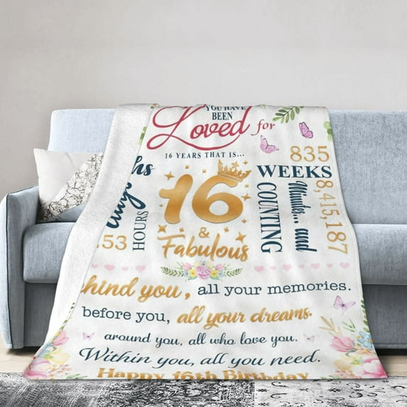Sweet 16 Gifts , 16th Birthday Gifts , 16 Old Gift Ideas, Best Sweet Birthday Gifts for 16 Old , Cool Sweet Sixteen Gifts Blanket 60x50
