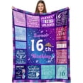 thumbnail image 1 of Sweet 16 Gifts for Girls, 16 Year Old Girl Gifts for Birthday, 16th Birthday Gifts Blanket for Girls Daughter Sister, Sweet Sixteen Gift Ideas for Girl, 16th Birthday Decorations Blanket 60"X50", 1 of 6