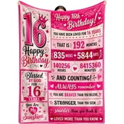Sweet 16 Gifts for Girls, 16th Birthday Blanket, Stuff for 16 Year Old | 16 Year Old Girl Birthday Gift Ideas, Birthday Thanksgiving Christmas Sweet Sixteen Gift, Soft Throw Flannel Blanket
