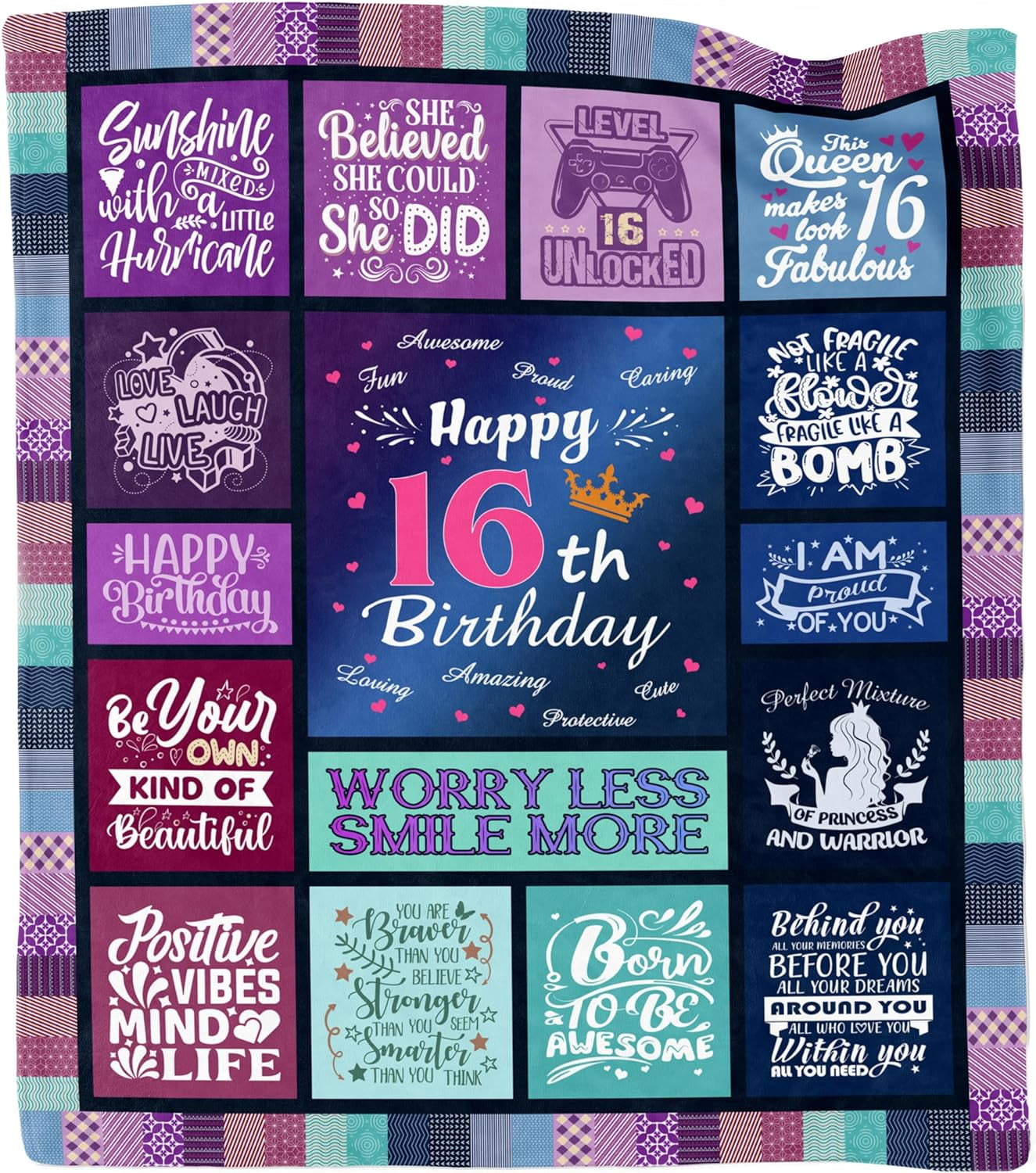 Sweet 16 Gifts For Girls - Inspirational Keychain With Message - 16th Birthday Gift For Teen Girls - Comes In Velvet Gift Bag