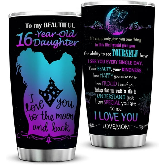 Sweet 16 Gifts for Girls, 16th Birthday Gifts for Girls, 16 Year Old Girl Birthday Gift Idea 20OZ Tumbler Cups, Sweet 16 Gifts, Gifts for 16 Year Old Girl, Daughter Birthday Gift