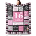 thumbnail image 1 of Sweet 16 Gifts for Girls - Cozy Blanket 50"x60", 16th Birthday Present for Teens, Unique Party Decoration, Perfect Sweet Sixteen Gift Ideas for Teenage Girls, 1 of 6