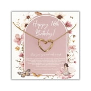 Sweet 16 Gifts Gold Plated Heart Necklace 16 Year Old Birthday Gifts Adjustable Length 16th Birthday Gifts Ideas for Trendy
