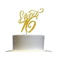 thumbnail image 1 of Sweet 16 Glitter Cake Topper, Sixteen Birthday Party Decorations Ideas, Sturdy Doubled Sided Glitter, Acrylic Stick (Gold), 1 of 4
