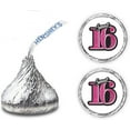 thumbnail image 1 of Sweet 16 Kisses Stickers, (Set of 216) 16 Birthday Chocolate Drops Labels Stickers For 16th Birthday, Kisses Party Favors Decor (Pink), 1 of 3