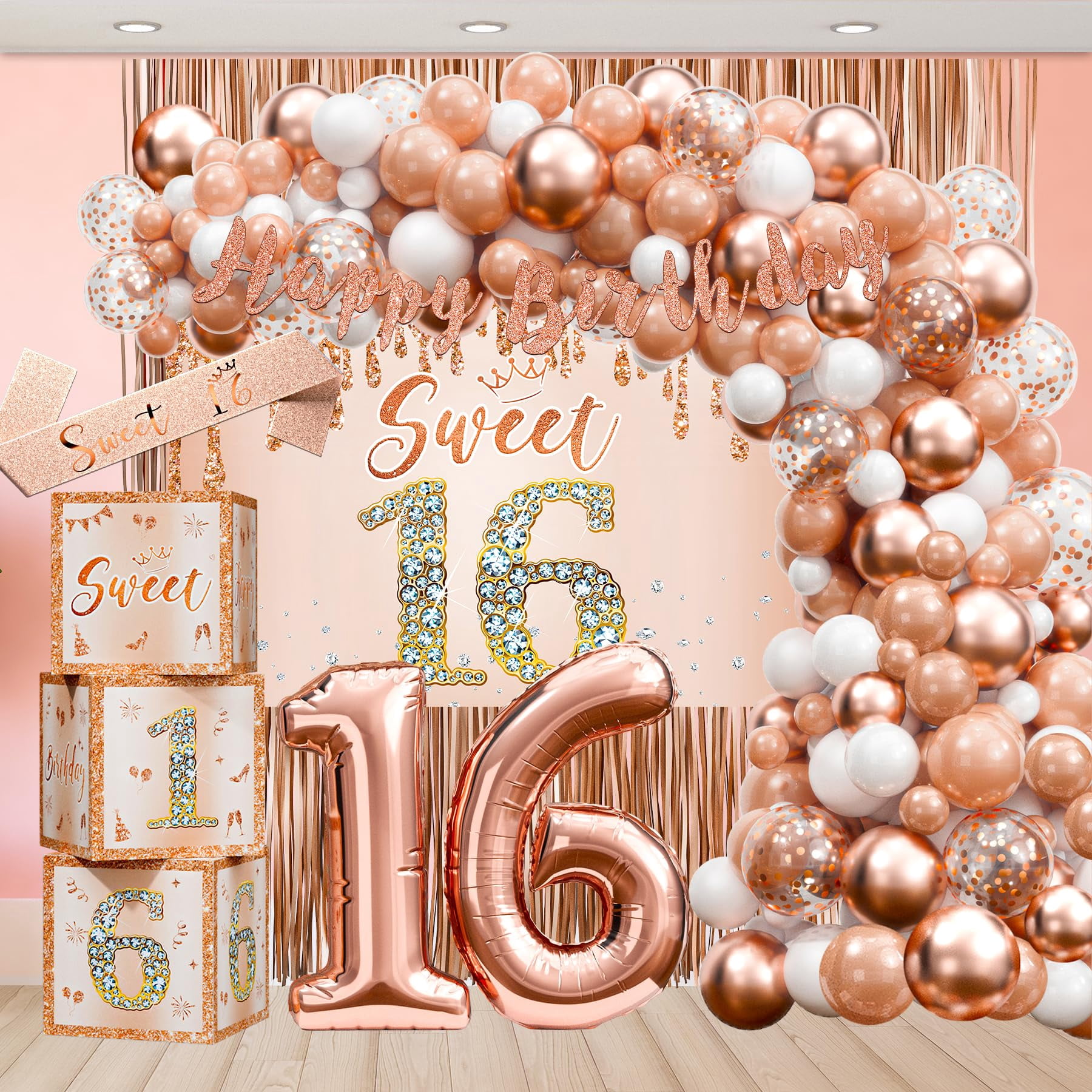 Sweet 16 Party Decorations, 16th Birthday Decorations Supplies for ...