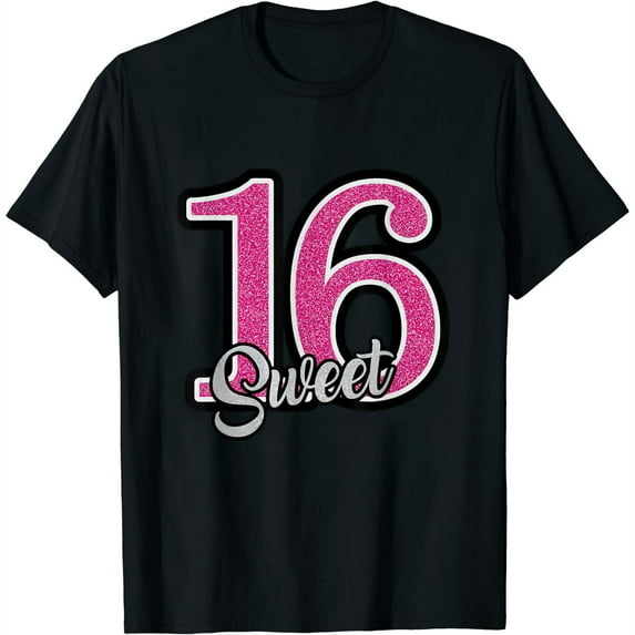 Sweet 16 Pink Clothes for Girls and Teens Womens T-Shirt Black Large