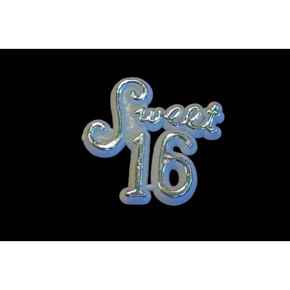 Sweet 16 Silver Plastic Charm Sign (144 Pcs)