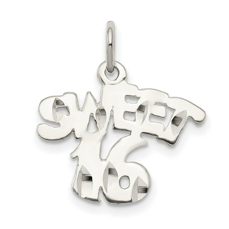 Sweet 16 Polished Charm Sterling Silver - Made in the USA Sweet 16 Polished Charm Sterling Silver - Made in the USA