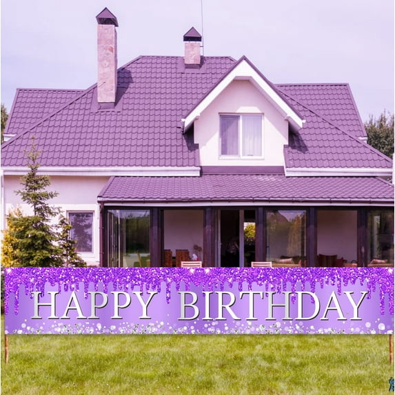 Sweet 16th Birthday Banner Decoration for Pink Rose Gold Happy Sixteen Birthday Sign Party Supplies Outdoor Indoor Banners