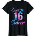 thumbnail image 1 of Sweet 16th Birthday Party Celebration Sixteen Years Old Girl T-ShirtMen and women, Black T-shirt, size: Extra large, 1 of 4