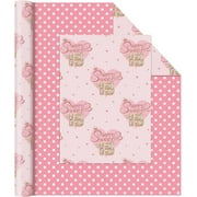 Sweet 16th Birthday Wrapping Paper - 1 Roll 17”x 33ft Pink Love Heart Wrapping Paper 16th Girl Birthday Gift Packing Suppply for Princess Theme Party Wrap Decor Supply