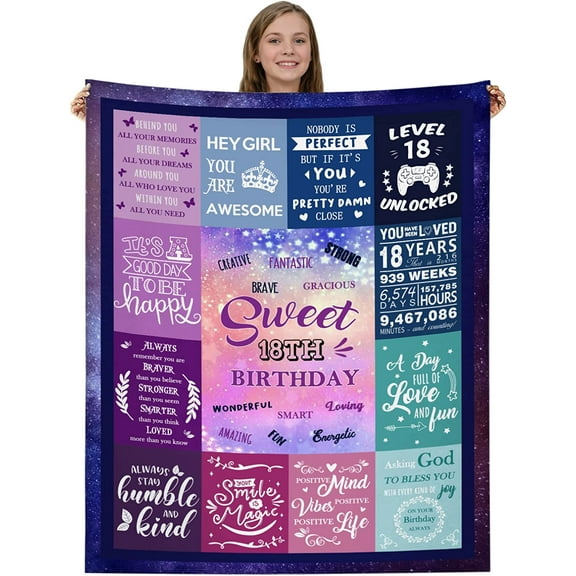 Sweet 18th Birthday for Girls - to My Daughter Gifts from Mom- Gifts for Daughter Bestie Sister 21th Birthday Gift Ideas for Couch Sofa Bedroom Decor 50*60in