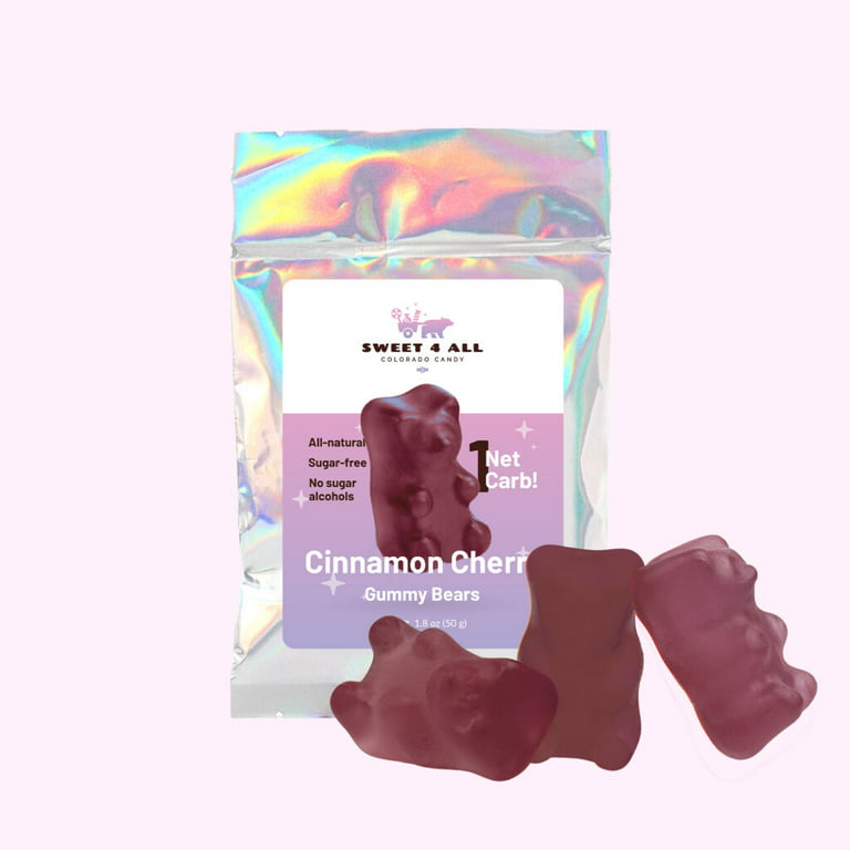 https://i5.walmartimages.com/seo/Sweet-4-All-CINNAMON-CHERRY-Gummy-Bears-Candy-Snacks-KETO-Sugar-Free-All-Natural-Low-Carb-1g-per-pack-Low-Calorie-60c-6-Packs_df03cdcb-8668-4fcc-9d9b-3da21f9ace19.29074a3483e7cb95cd7b5de245ff2c2d.jpeg?odnHeight=768&odnWidth=768&odnBg=FFFFFF