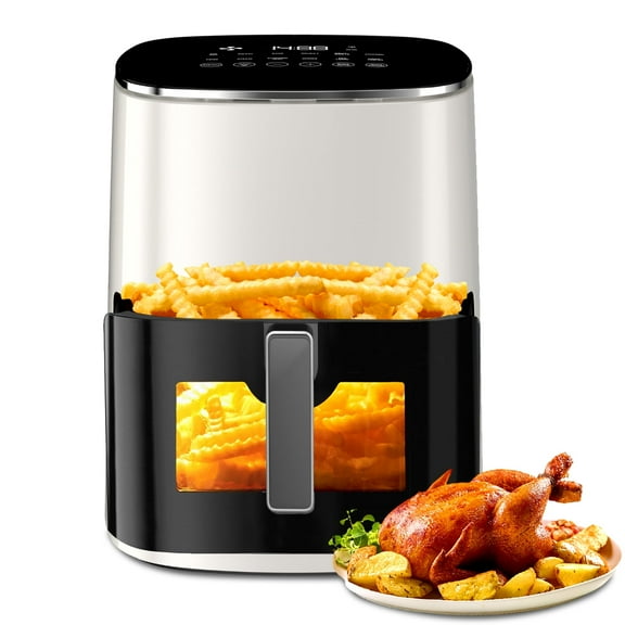 Haysky 6 QT Air Fryer with 12-in-1 Functions, 95% Less Oil Healthy Cooker for Family Size, Touch AirFryer, Roast, Reheat, Dehydrate, Steam, Nonstick & Dishwasher Safe Basket, Beige
