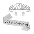 thumbnail image 1 of Sweet 70 Birthday and Sash for Girls, Sweet 70th Sashes and Set, Birthday Party Decorations for Women Accessories Gifts for Girl Pearl brooch birthday shoulder strap 3-piece set, 1 of 3