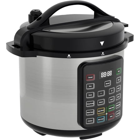 Haysky 8QT Electric Pressure Cooker, 12-in-1 Stainless Steel Multi-Function Non-Stick Pot with Digital Display, Large Capacity, Slow Cook, Steam, Rice, Soup, and More