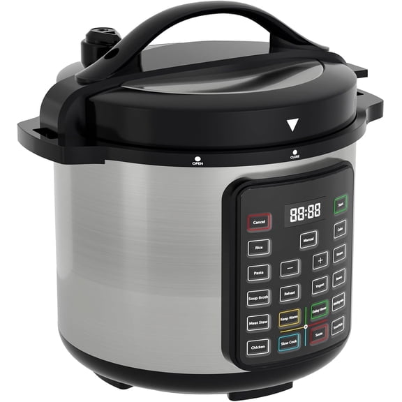 Haysky 8QT Electric Pressure Cooker, 12-in-1 Stainless Steel Multi-Function Non-Stick Pot with Digital Display, Large Capacity, Slow Cook, Steam, Rice, Soup, and More
