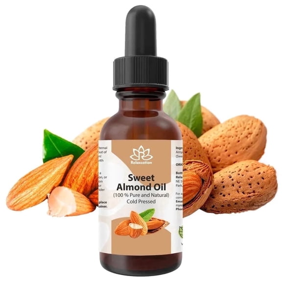 Sweet Almond Oil – Cold-Pressed Unrefined Natural Oil for Skin & Hair by Relaxcation | 0.5 fl oz