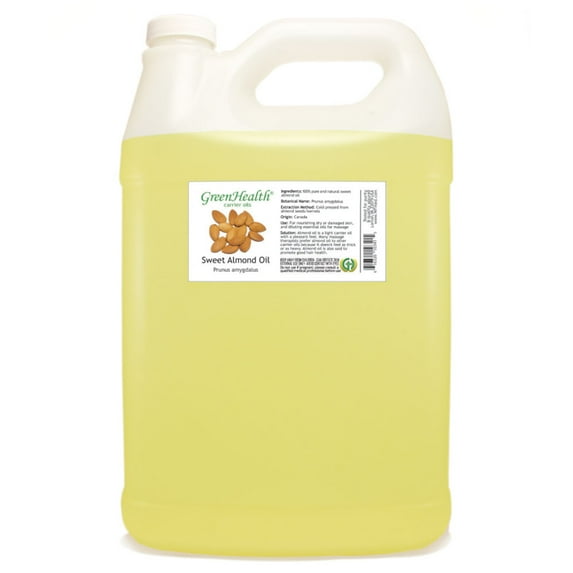 Sweet Almond Oil – 1 Gallon Plastic Jug w/Cap – 100% Pure Carrier Oil - GreenHealth