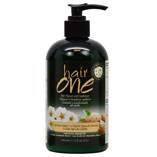 Sweet Almond Oil Cleansing Conditioner For All Hair Types by Hair One 12 Fl Oz (Pack of 1