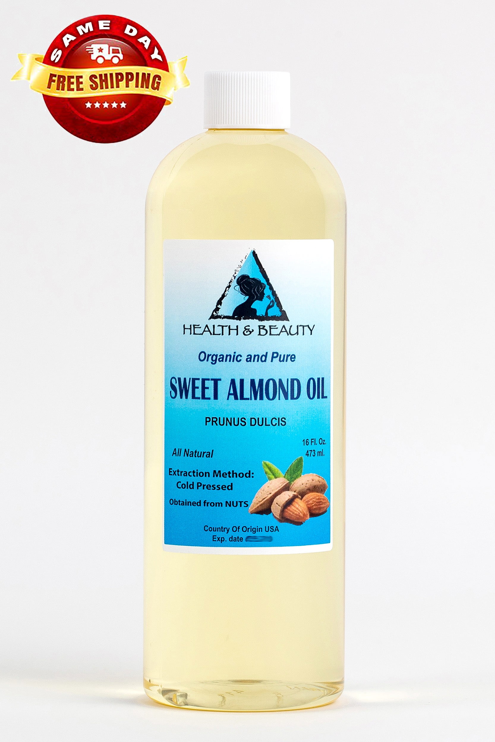 Sweet Almond Oil Refined Organic Carrier Cold Pressed 100% Pure 64 oz