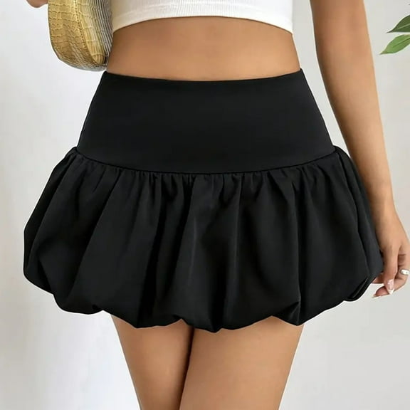 Sweet And Versatile Casual Bubble Skirt White XS YIWEI
