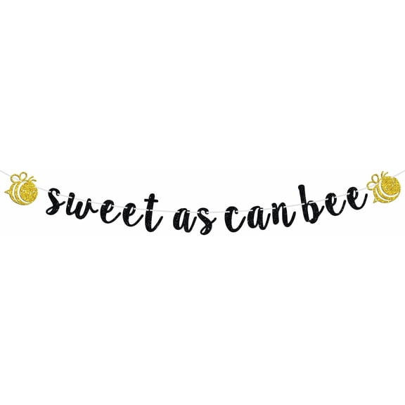 Sweet As Can Bee Banner, Happy 1st Bee Day/Wedding/Engagement Bunting Sign, Honey Theme Baby Shower Birthday Gender Reveal Party Decorations Supplies