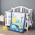thumbnail image 1 of Sweet Baba 4 PC Dinosaur Crib Bedding Sets for Baby Boys, Yellow and Navy Blue, 1 of 7