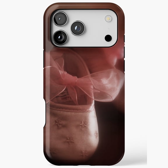 Sweet Baby Ballet Shoe with Pink Ribbon Bow for iPhone Case 11 to 17 Pro Max