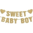 thumbnail image 1 of Sweet Baby Boy Gold Glitter Banner, Baby Shower Decorations for Boy, Boy Baby Shower Decorations, Baby Boy Sign, 1 of 7