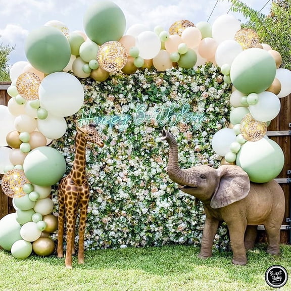 Sweet Baby Company Sage Green Balloon Garland Arch Kit, 127 Pieces, for Jungle Theme Decorations