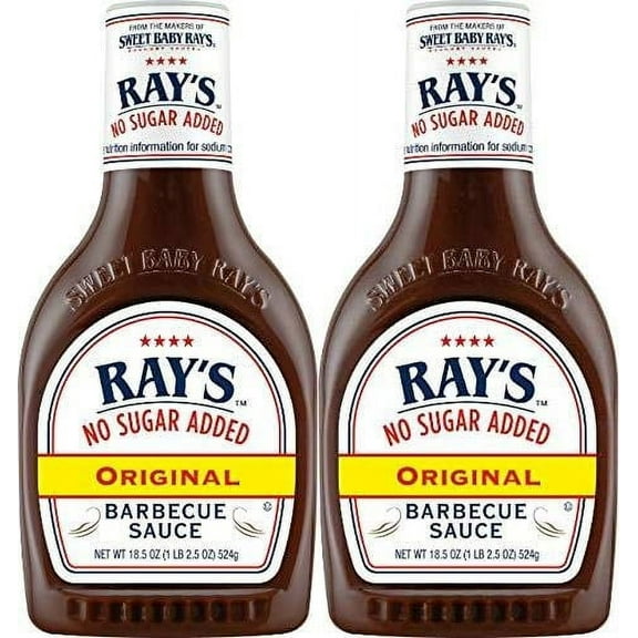 Sweet Baby Rays No Sugar Added Original Barbecue Sauce 18.5oz Pack of 2