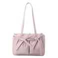 thumbnail image 1 of Sweet Ballet Style Shoulder Bag Handbag Pleated Bow Lazy Style Women Satchel Multiple pockets Large Capacity., 1 of 7