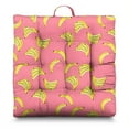 thumbnail image 1 of Sweet Banana Floor Cushion&nbsp;– 22x22 Inch Square Pillow, Dutch Velvet, Funny Fruit Art Print for Lounge & Tatami Rooms, 1 of 7