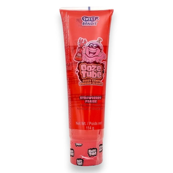 Sweet Bandit Ooze Tube Liquid Candy, Two Flavors, Strawberry or Blue Raspberry, One Tube 114g/4 oz