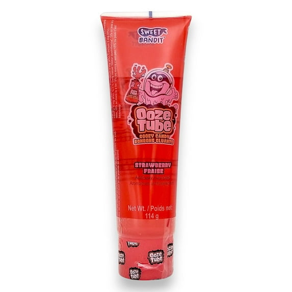 Sweet Bandit Ooze Tube Liquid Candy, Two Flavors, Strawberry or Blue Raspberry, One Tube 114g/4 oz